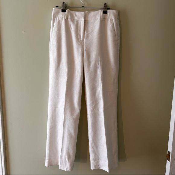 Women's J Crew ‘Kate’ Winter White Lined Stretch Linen-Blend Size 0 - Picture 15 of 16
